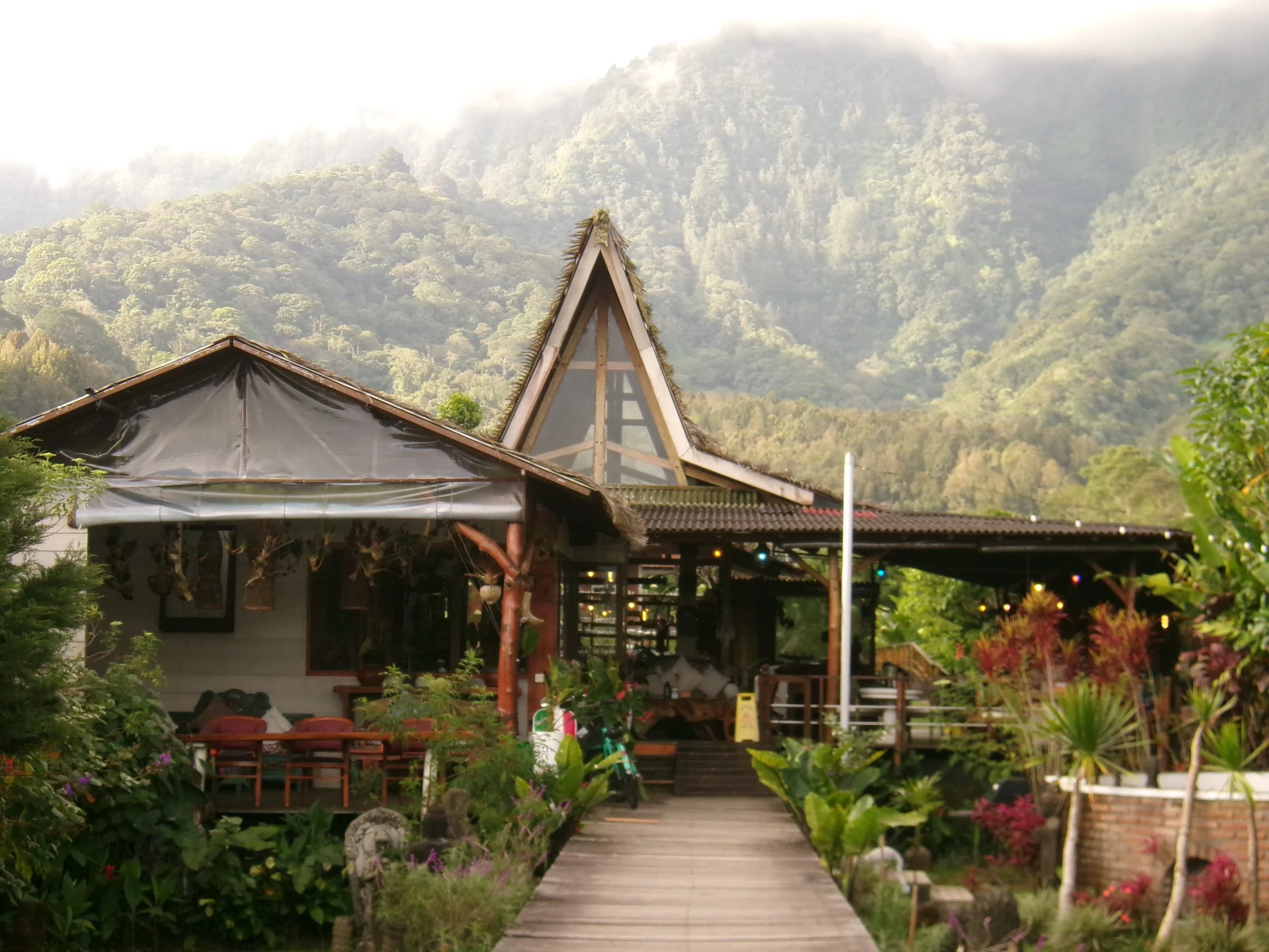 Pondanu Cabins lakeside lodge and garden by Lake Beratan, Bedugul, Bali